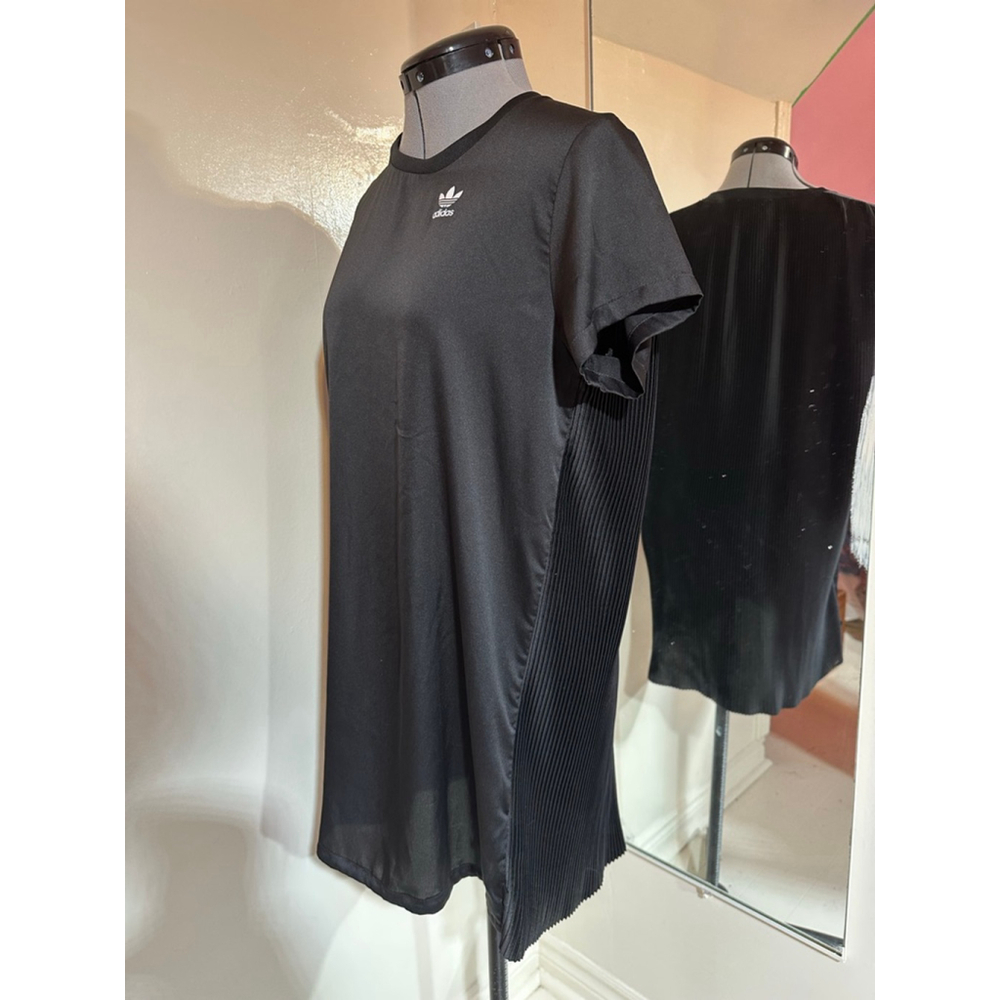 Women's Adidas Black Pleated Tunic Dress Top US 2